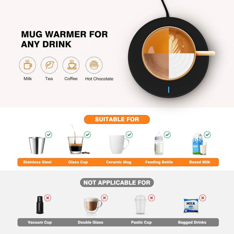 Lesipee Coffee Mug Warmer with Auto Sensor, Smart Coffee Cup Warmer for Desk, Electric Beverage Warmer Plate, Coffee Warmer Auto Shut Off, Candle Warmer for Office Home for Friends - Image 3